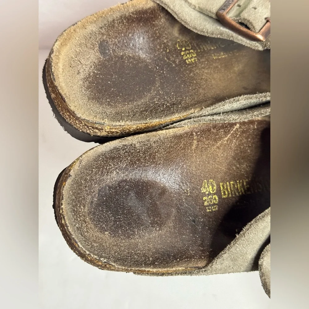 Birkenstock Arizona Grey Suede Sandals Size 40